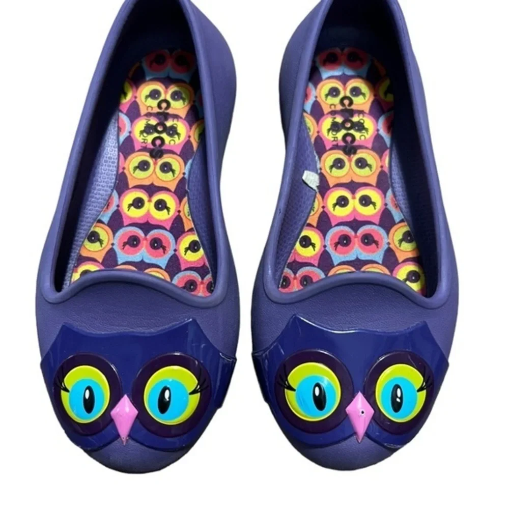 Crocs Purple Owl Slip On Shoes Size Child 8